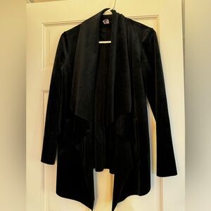 Black velour cardigan sweater size small